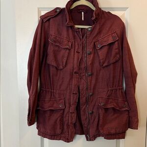 NEW LISTING! FREE PEOPLE Burgundy Utility Jacket